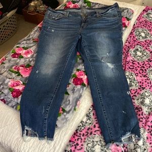 Torrid 20W Distressed Hem Skinny Jeans